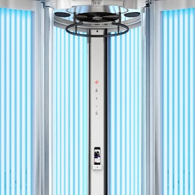 Hybrid twist stand up sunbed